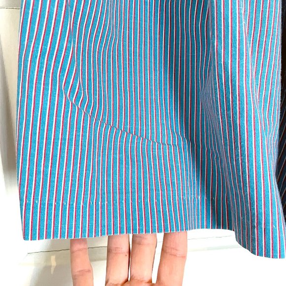 Vintage Striped Skort with Pockets - Turqoise with Red and White - Size 2 - XS - Picture 5 of 6